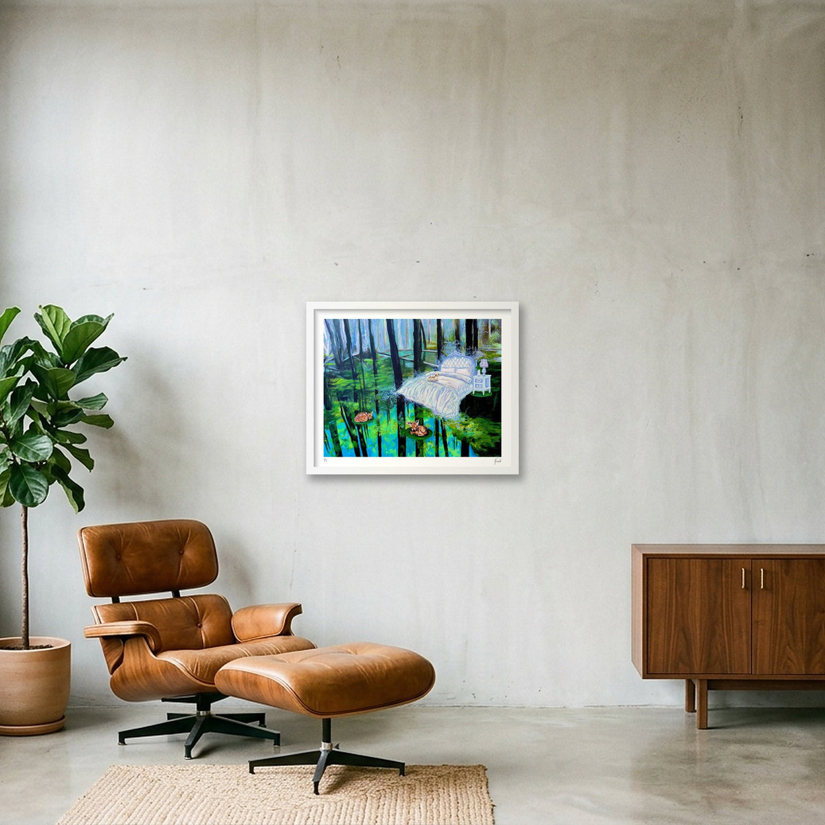 Serenity: Finding Comfort in Discomfort — 50×40cm, 20×16" White Frame