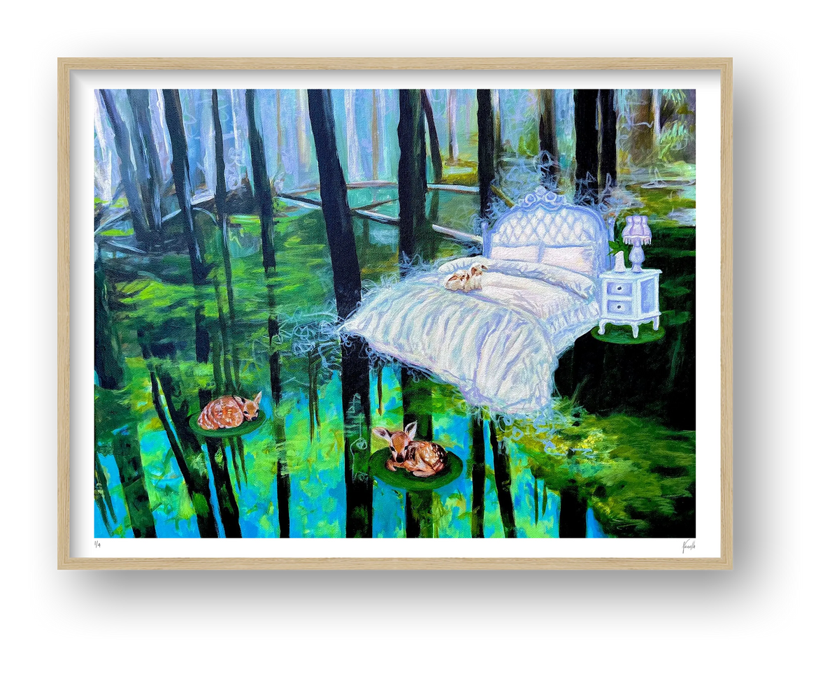 Serenity: Finding Comfort in Discomfort — framed (Oak)
