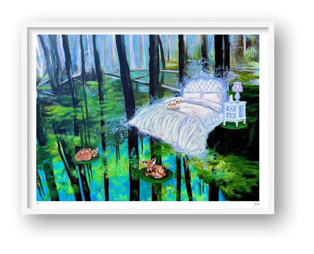 Serenity: Finding Comfort in Discomfort — framed (White)